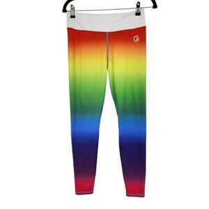 Grrl Full Length Squat Proof Rainbow Colorful Leggings Amanda/Heather Size 10